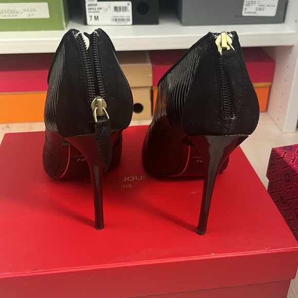 Charles Jourdan heels/bootie black 7.5 - Picture 4 of 12